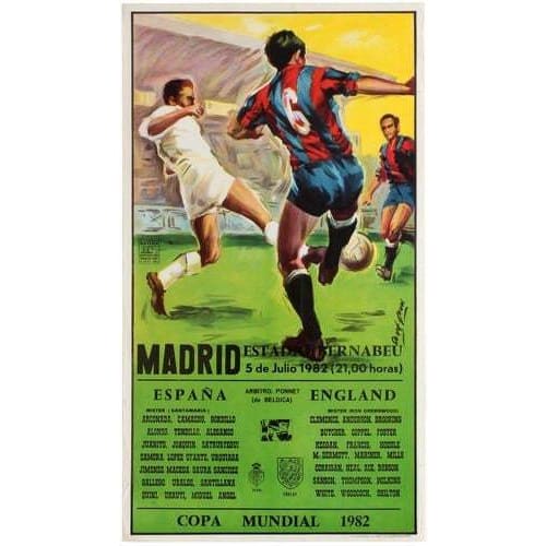 Vintage 1982 Football World Cup Spain vs England in Madrid 