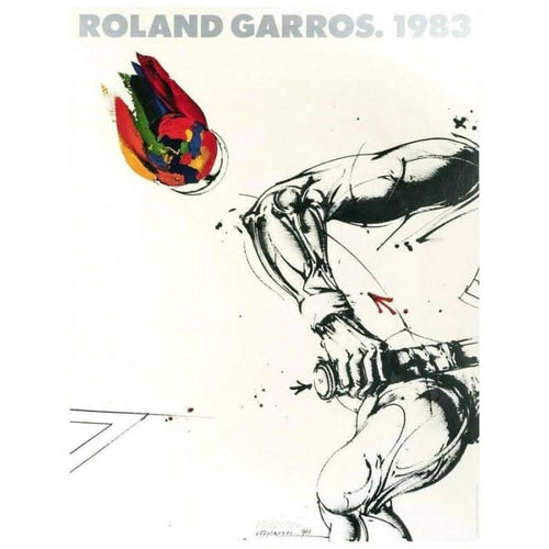 Vintage 1983 Roland Garros French Open Tennis Poster Print 