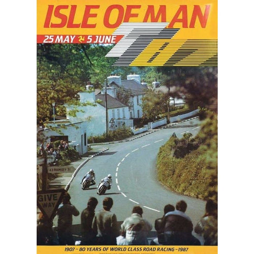 Vintage 1987 Isle of Man TT Motor Racing Poster Print A3/A4 