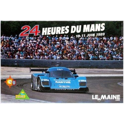 Vintage 1989 Le Mans Motor Racing Poster 2 A3 Print - A3 - 