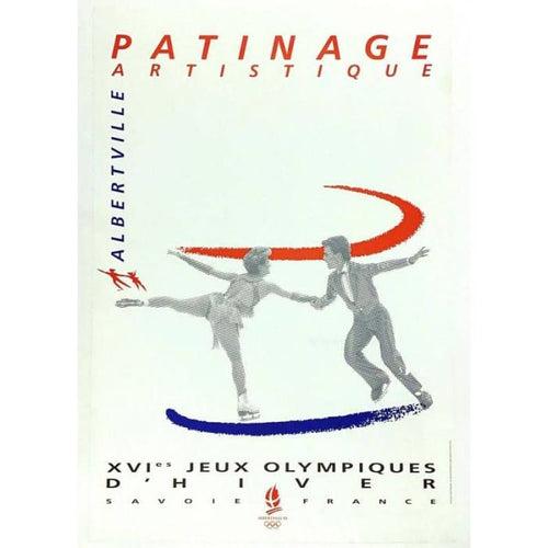 Vintage 1992 Winter Olympics Ice Skating Poster Print A3/A4 