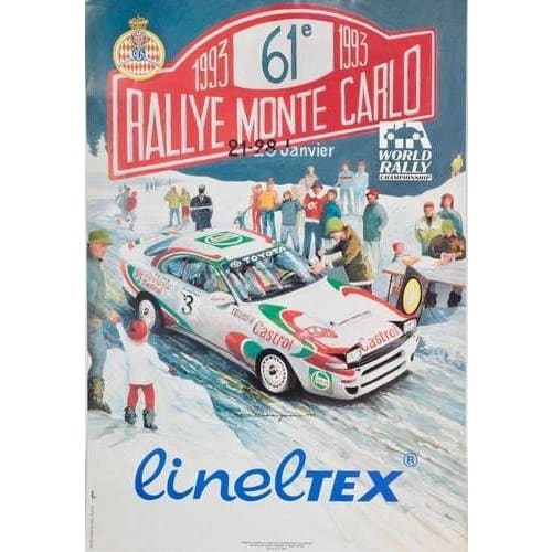 Vintage 1993 Monte Carlo Rally Motor Racing Poster A3 Print 