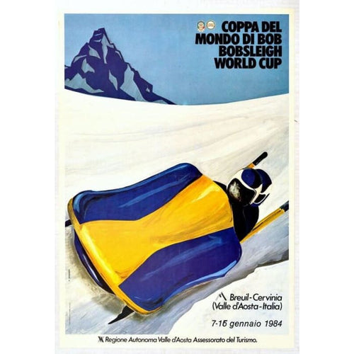 Vintage 1994 World Bobsleigh Champinships Poster Print A3/A4