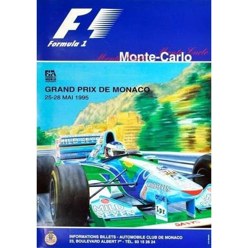 Vintage 1995 Monaco Grand Prix Poster A3 Print - A3 - 