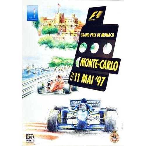 Vintage 1997 Monaco Grand Prix Poster A3 Print - A3 - 