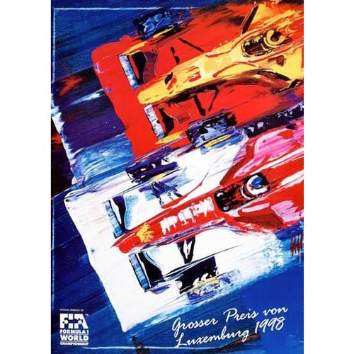 Vintage 1998 Luxembourg Grand Prix Motor Racing Poster A3 