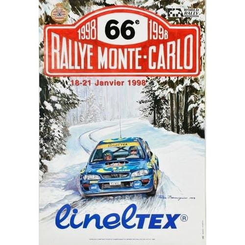 Vintage 1998 Monte Carlo Rally Motor Racing Poster A3 Print 