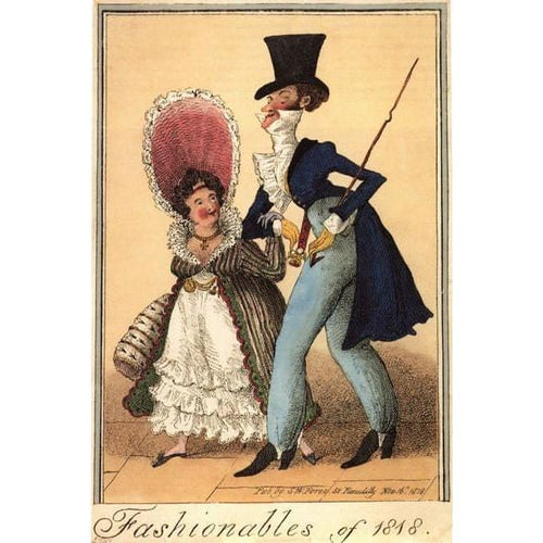 Vintage 19th Century British Satirical Cartoons Fashionables