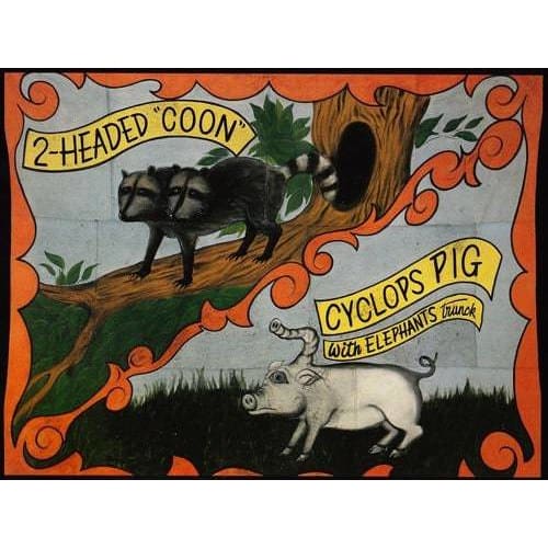 Vintage 2 Headed Coon Circus Freak Show Poster A3 Print - A3