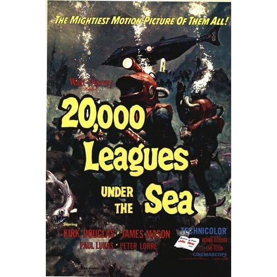 Vintage 20,000 Leagues Under the Sea Movie Poster A3/A2/A1 
