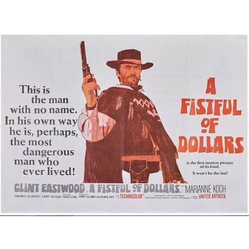 Vintage A Fistful Of Dollars Movie Poster A3 Print - A3 - 