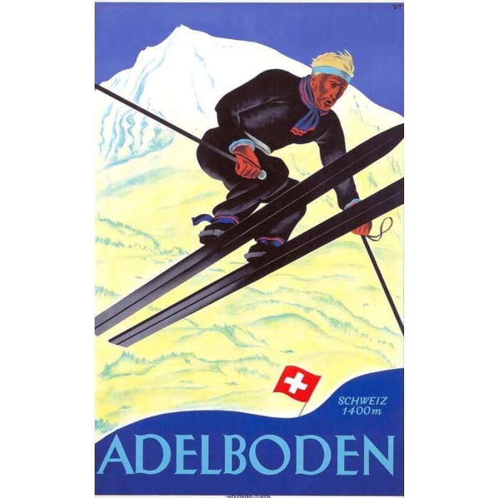 Vintage Adelboden Switzerland Skiing Winter Sports Tourism 
