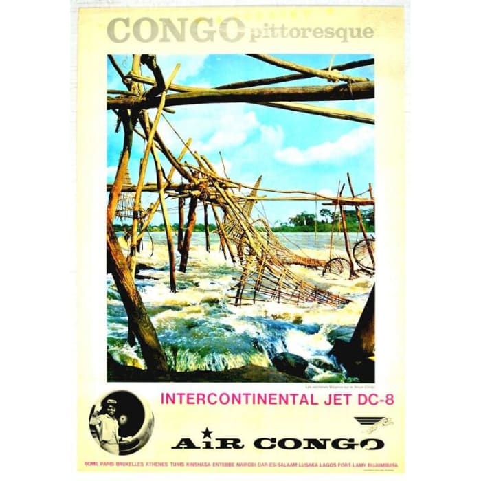 Vintage Air Congo Airline Poster Print A3/A4 - Posters 