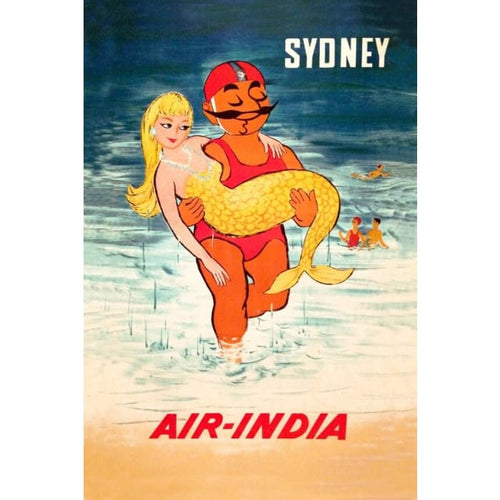 Vintage Air India Flights To Sydney Australia Poster A3 