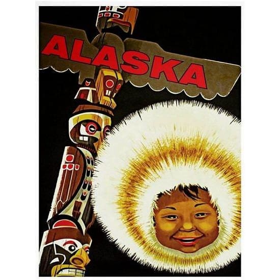 Vintage Alaska Tourism Poster A3 Print - A3 - Posters Prints