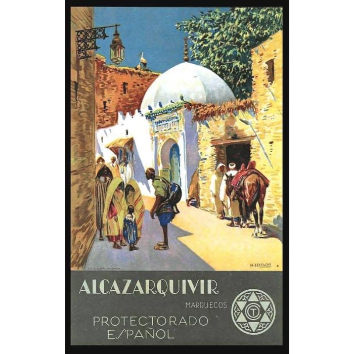 Vintage Alcazarquivir Morocco Tourism Poster Print A3/A4 - 