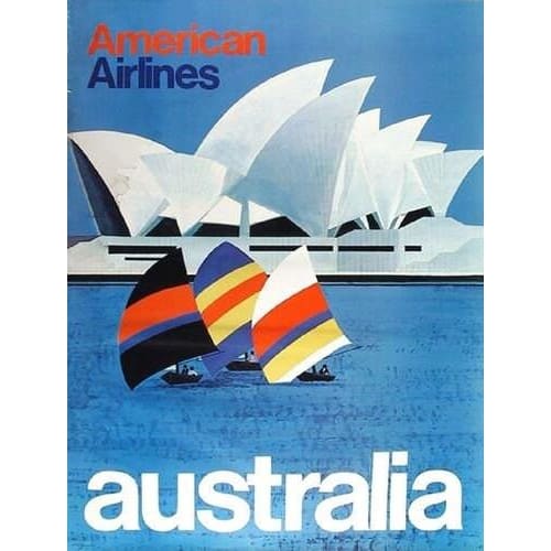 Vintage American Airlines Flights To Australia Airline 