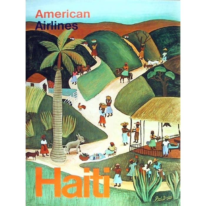 Vintage American Airlines Flights To Haiti Poster Print 