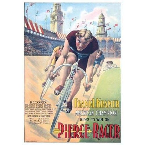 Vintage American Pierce Racer Bicycle Advertisement Poster 