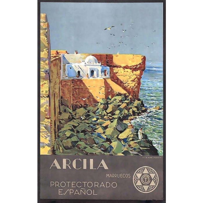 Vintage Arcila Morocco Tourism Poster Print A3/A4 - Posters 