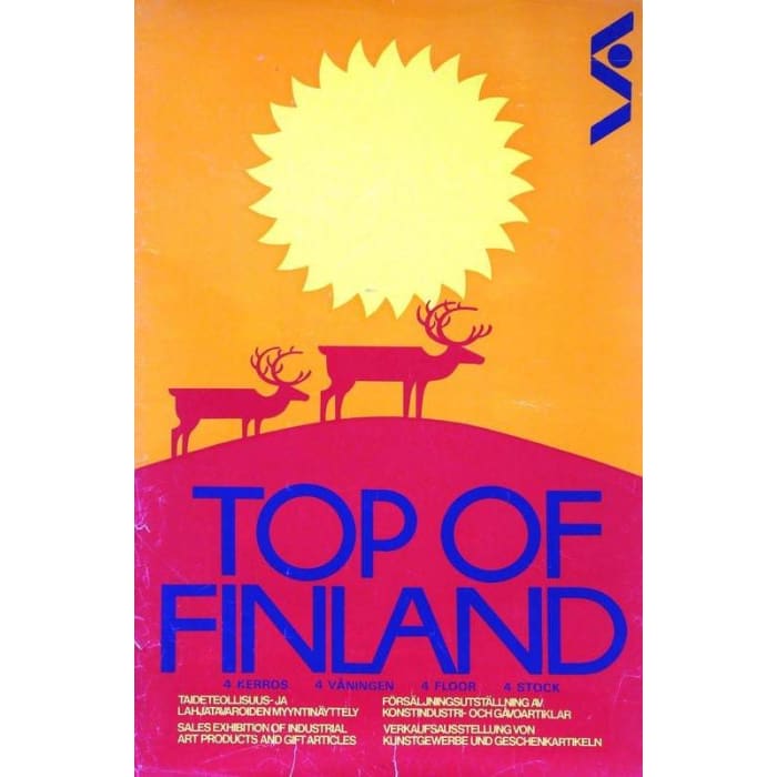 Vintage Arctic Circle Top of Finland Tourism Poster Print 