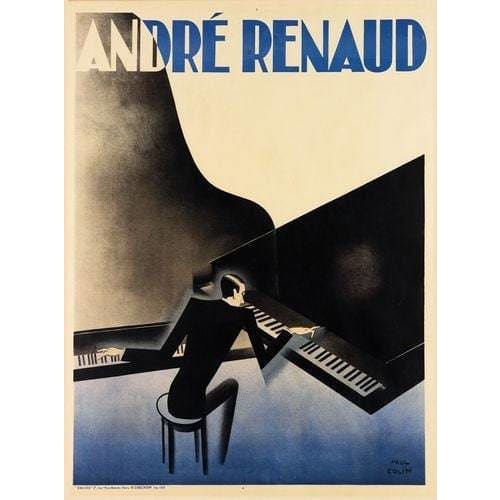 Vintage Art Deco 1929 Andre Renaud French Pianist Concert 