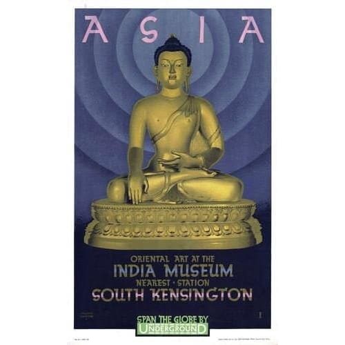 Vintage Asian Art Exhibition in London Tourism Poster A3/A4 