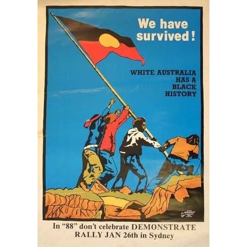 Vintage Australian Aboriginal Rights Political Poster Print 
