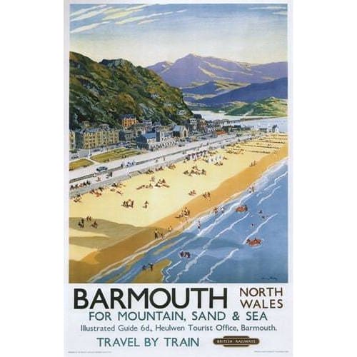 Vintage Barmouth North Wales British Rail Railway Poster 