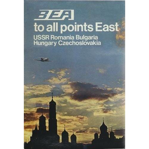 Vintage BEA Flights to Eastern Europe Airline Poster 