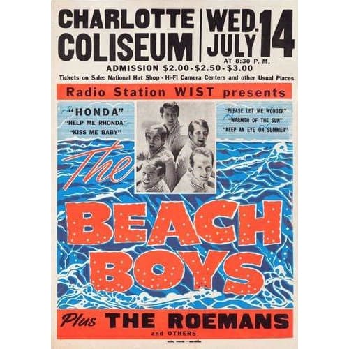 Vintage Beach Boys Concert Poster A3 Print - A3 - Posters 