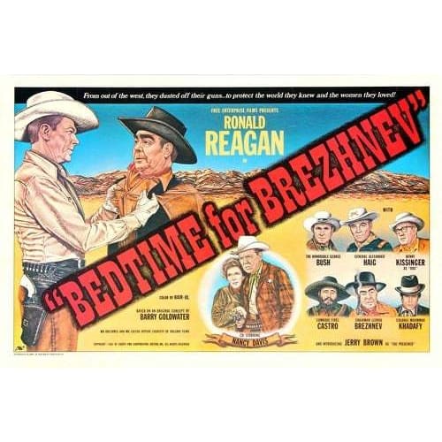 Vintage Bedtime For Brezhnev Spoof 1980’s Political Poster 