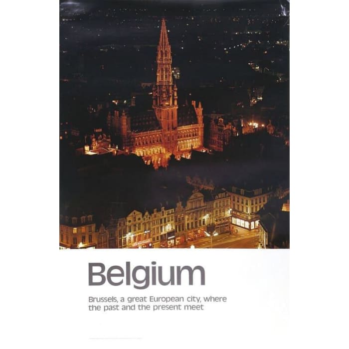 Vintage Belgium Brussels Tourism Poster Print A3/A4 - 