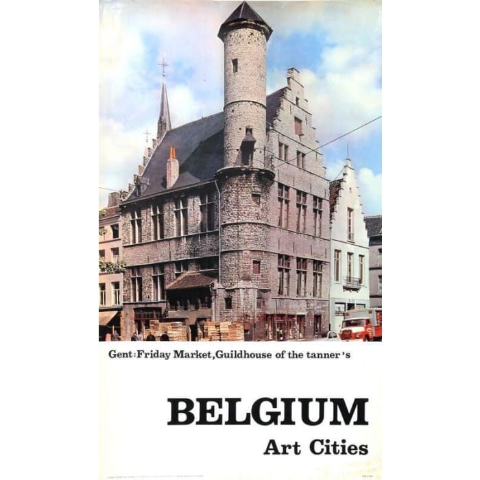 Vintage Belgium Gent Tourism Poster Print A3/A4 - Posters 