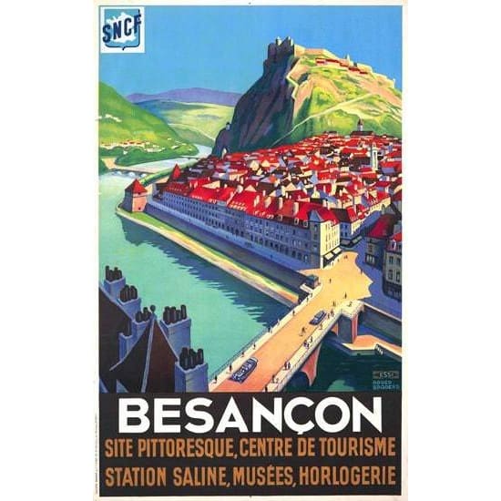 Vintage Besancon France Tourism Poster A3 Print - A3 - 