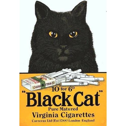 Vintage Black Cat Cigarettes Advertisement Poster A3/A4 