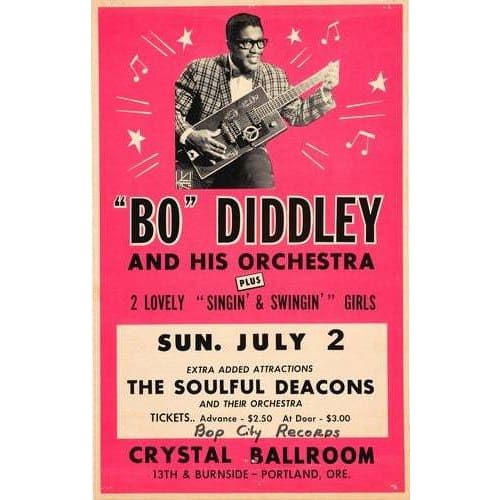 Vintage Bo Diddley Concert Poster A3 Print - A3 - Posters 