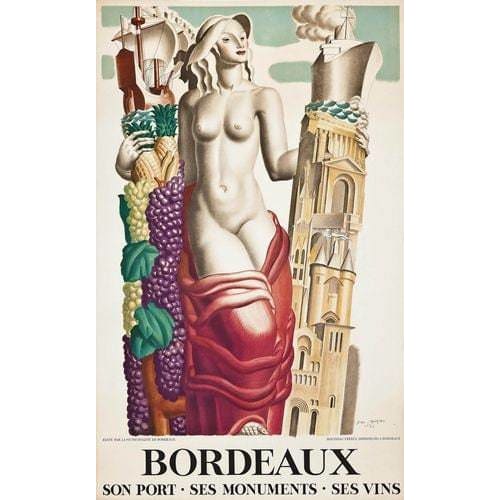 Vintage Bordeaux French Tourism Poster A3/A2/A1 Print - 