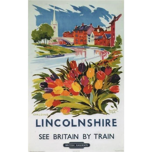 Vintage BR Spalding Lincolnshire Railway Poster A3/A2/A1 
