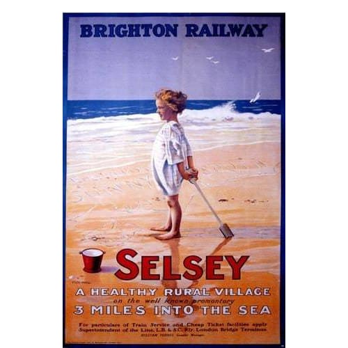 Vintage Brighton Railway Selsey West Sussex Railway Poster 