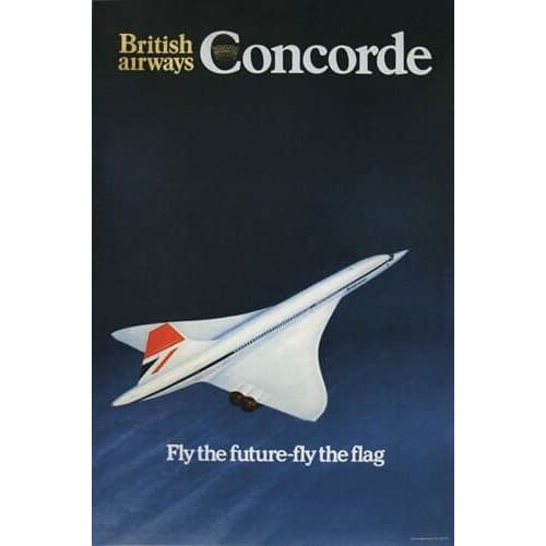 Vintage British Airways Concorde Poster A3/A2/A1 Print - 
