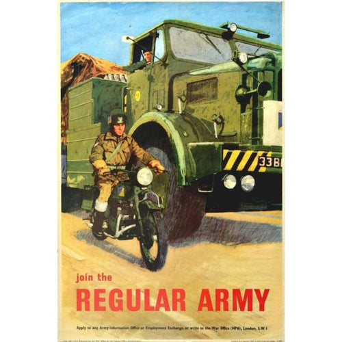 Vintage British Army Dispatch Rider Recruitment Poster Print