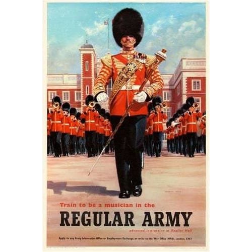 Vintage British Army Musicians Recruitment Poster A3 Print -