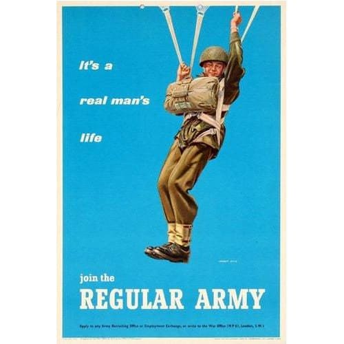 Vintage British Army Parachute Regiment Recruitment Poster 
