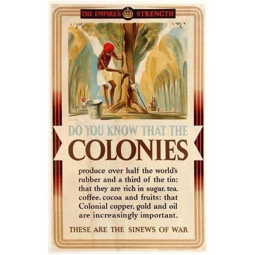 Vintage British Empire Produce From The Colonies Poster 