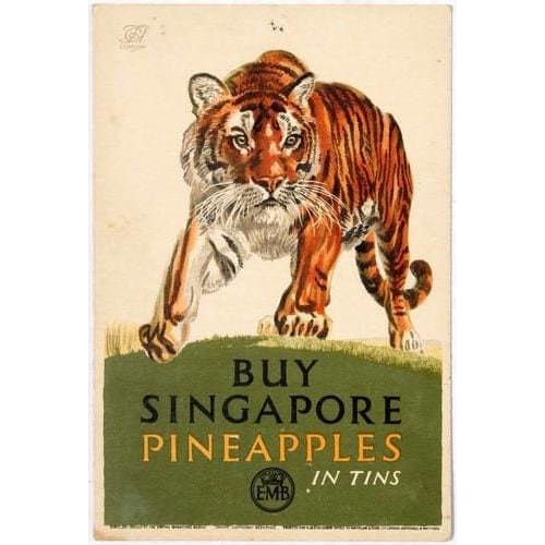 Vintage British Empire Singapore Pineapples Poster A3/A2/A1 