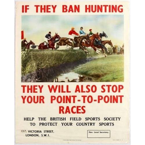 Vintage British Field Sports Point To Point Racing Poster 