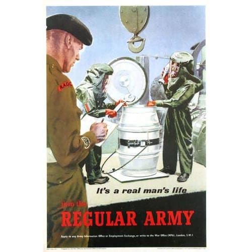 Vintage British Join The Regular Army Chemical Warfare 