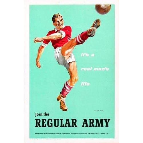 Vintage British Join The Regular Army Football Recruitment 