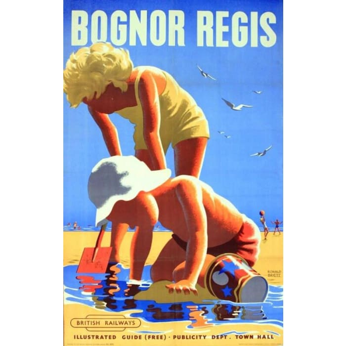 Vintage British Rail Bognor Regis Railway Poster Print A3/A4